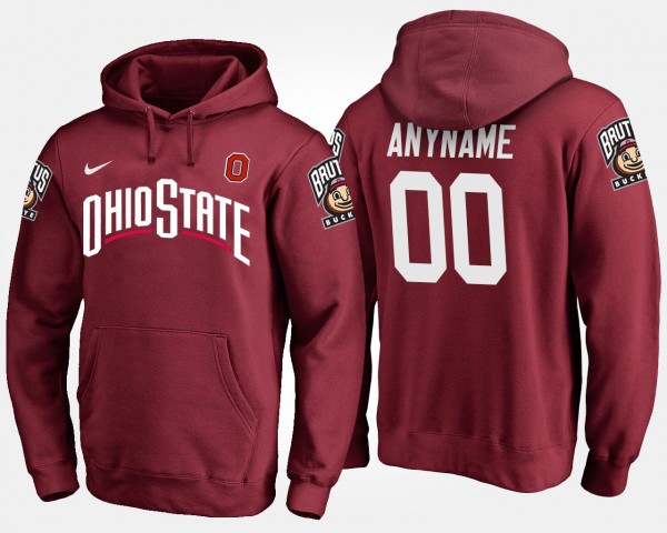 Ohio State Buckeyes Custom Men's #00 Scarlet College Football Hoodie 2404MDGH6